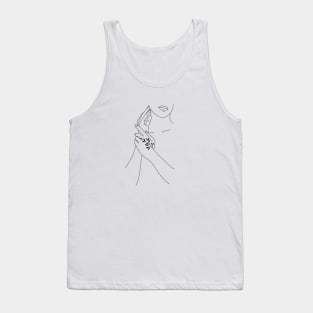 Minimal woman line artwork Tank Top